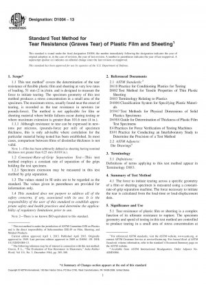 Método de prueba estándar para la resistencia al desgarro (desgarro de Graves) de películas y láminas de plástico