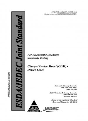 Para pruebas de sensibilidad a descargas electrostáticas Modelo de dispositivo cargado (CDM): nivel de dispositivo