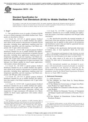 Especificación estándar para mezclas de combustible biodiesel (B100) para combustibles destilados medios