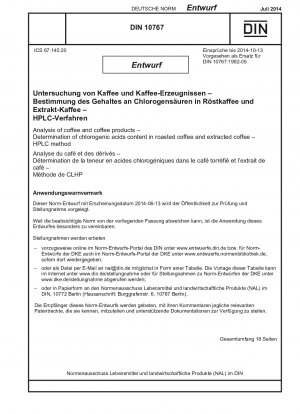 Análisis de café y productos de café - Determinación del contenido de ácidos clorogénicos en café tostado y café soluble - Método HPLC