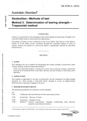 Geotextiles - Métodos de ensayo-Determinación de la resistencia al desgarro - Método trapezoidal
